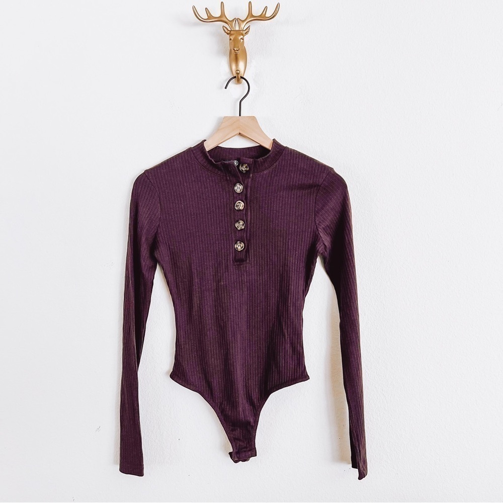 Missguided Women's Mauve Long Sleeve Body Suit Size 4